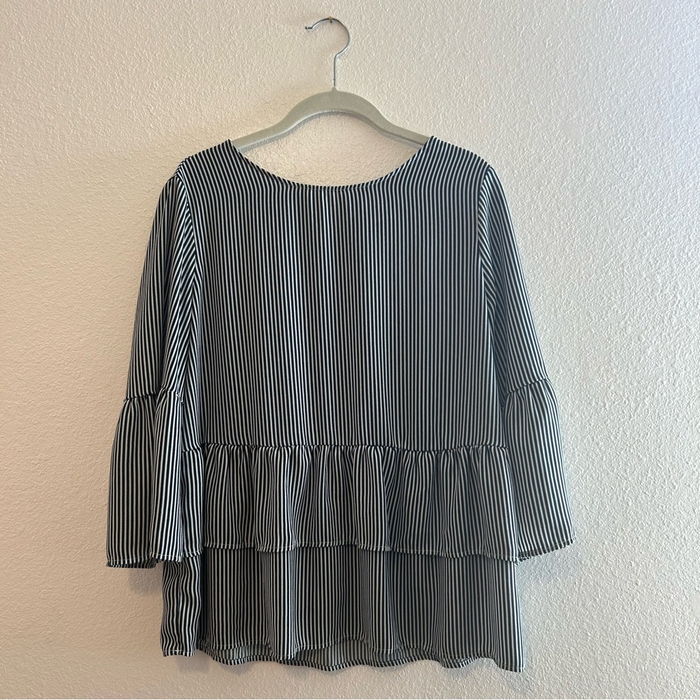 Time & Tru Striped Peplum Top